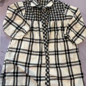 Zara Kids Shirt dress- Black and White 4T
